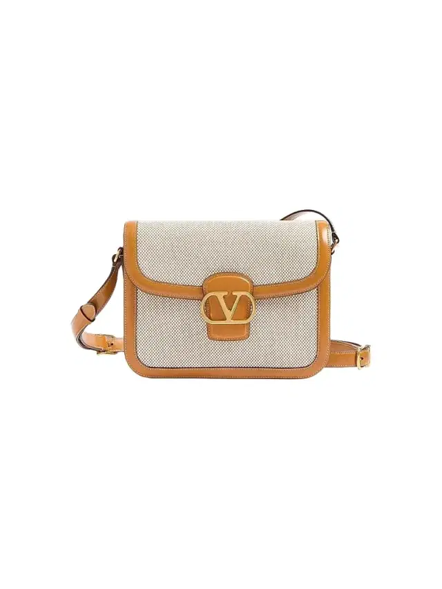 Valentino Garavani Women's 9 to 5 Canvas Shoulder Bag - Natural Golden Cuir