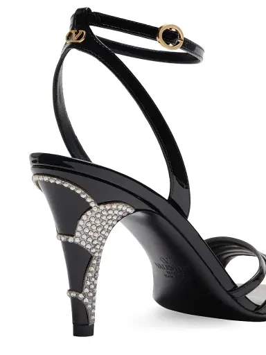 Valentino Garavani Women's Ladycrush 8MM Patent Leather Sandals with Crystals - Black | Thumbnail 5