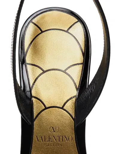 Valentino Garavani Women's Ladycrush 8MM Patent Leather Sandals with Crystals - Black | Thumbnail 7