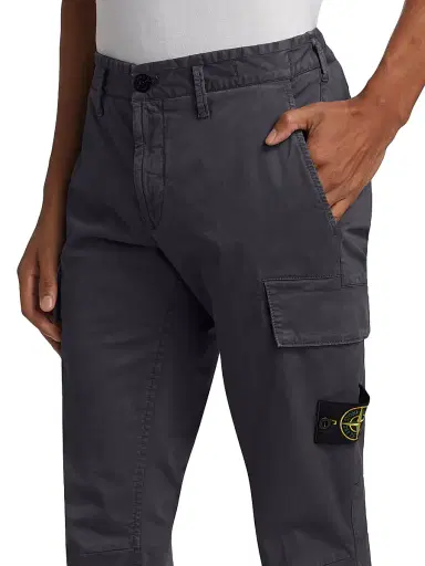Stone Island Men's Cotton Skinny Cargo Trousers - Navy Blue - Size 40 | Thumbnail 6