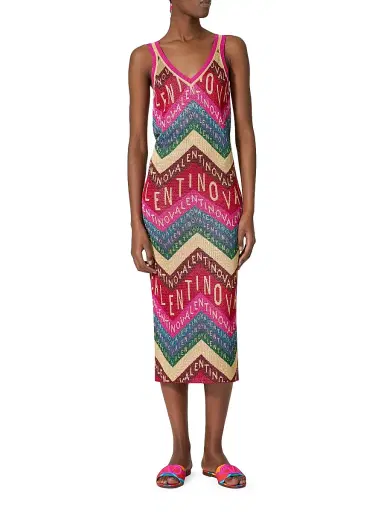 Valentino Garavani Women's Chevron Lurex Dress | Thumbnail 3