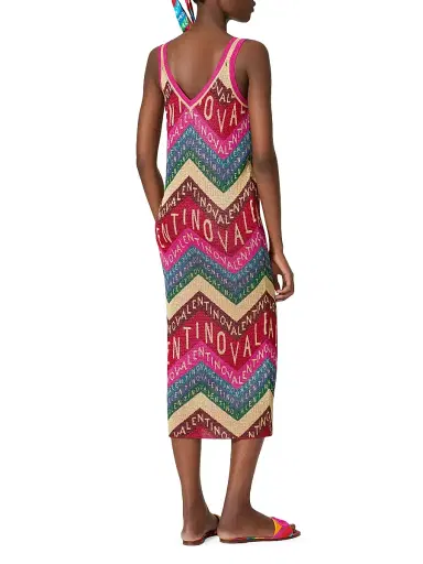 Valentino Garavani Women's Chevron Lurex Dress | Thumbnail 4