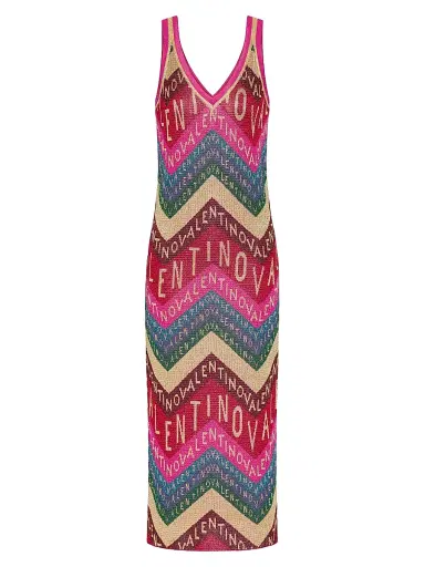 Valentino Garavani Women's Chevron Lurex Dress | Thumbnail 1