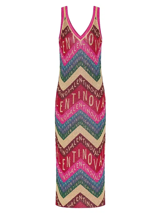 Valentino Garavani Women's Chevron Lurex Dress