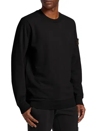 Stone Island Men's Cotton Crewneck Sweater - Black - Size Small | Thumbnail 4
