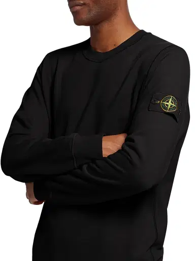 Stone Island Men's Cotton Crewneck Sweater - Black - Size Small | Thumbnail 6