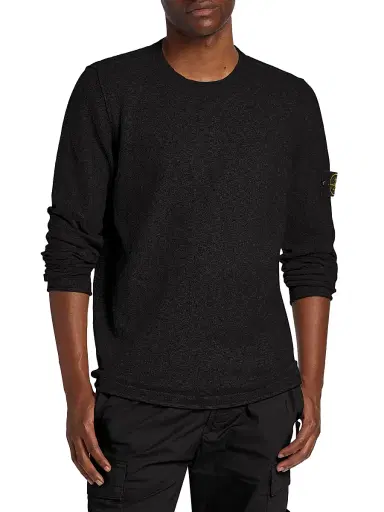 Stone Island Men's Stretch-Cotton Crewneck Sweater - Black - Size Small | Thumbnail 3 Stone Island Men's Stretch-Cotton Crewneck Sweater - Black - Size Small | Thumbnail 3