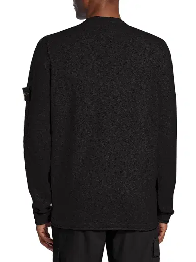 Stone Island Men's Stretch-Cotton Crewneck Sweater - Black - Size Small | Thumbnail 5 Stone Island Men's Stretch-Cotton Crewneck Sweater - Black - Size Small | Thumbnail 5