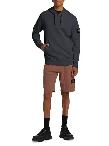 Stone Island Men's Core Cotton Fleece Hoodie - Navy Blue - Size Small | Thumbnail 2