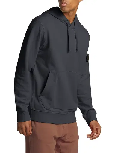 Stone Island Men's Core Cotton Fleece Hoodie - Navy Blue - Size Small | Thumbnail 4