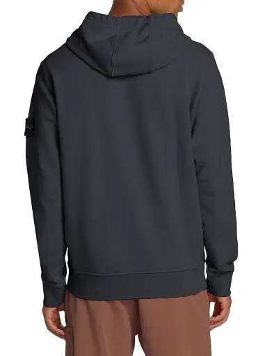 Stone Island Men's Core Cotton Fleece Hoodie - Navy Blue - Size Small | Thumbnail 5