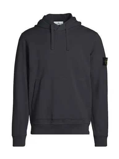 Stone Island Men's Core Cotton Fleece Hoodie - Navy Blue - Size Small | Thumbnail 1