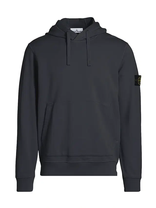 Stone Island Men's Core Cotton Fleece Hoodie - Navy Blue