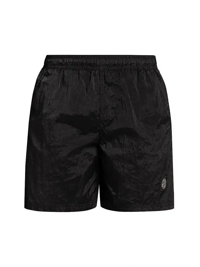 Stone Island Men's Logo Swim Shorts - Black