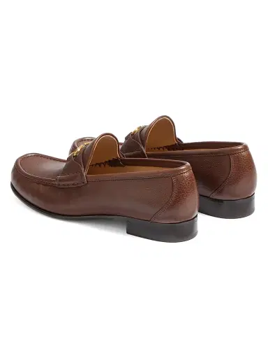 Valentino Garavani Men's VLogo Signature Buffalo Loafers - Bark Brown - Size 6 | Thumbnail 3 Valentino Garavani Men's VLogo Signature Buffalo Loafers - Bark Brown - Size 6 | Thumbnail 3