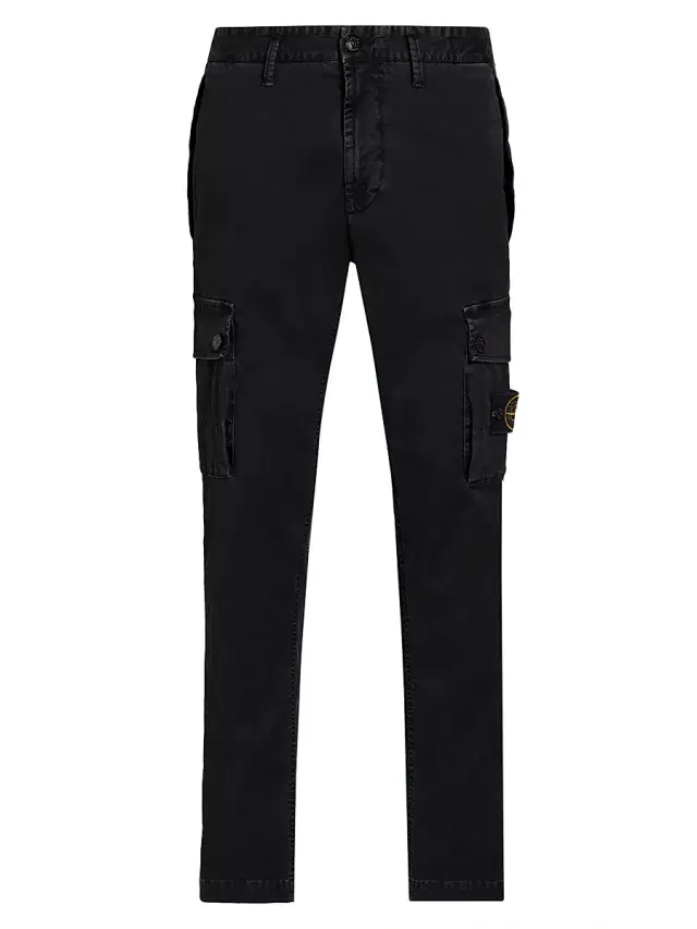 Men's Broken Twill Cotton Trousers - Black