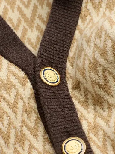 Valentino Garavani Men's Wool Cardigan with Toute La V Pattern | Thumbnail 7 Valentino Garavani Men's Wool Cardigan with Toute La V Pattern | Thumbnail 7