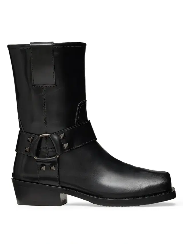 Valentino Garavani Women's Rockstud 40MM Calfskin Biker Ankle Boots - Black