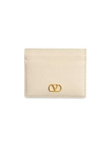 Valentino Garavani Women's VLogo Signature Grainy Calfskin Card Holder - Light | Thumbnail 5 Valentino Garavani Women's VLogo Signature Grainy Calfskin Card Holder - Light | Thumbnail 5