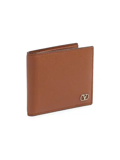Valentino Garavani Men's VLogo Signature Grainy Calfskin Wallet - Saddle Brown | Thumbnail 2 Valentino Garavani Men's VLogo Signature Grainy Calfskin Wallet - Saddle Brown | Thumbnail 2