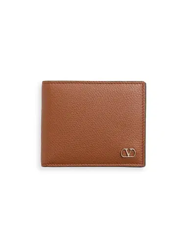 Valentino Garavani Men's VLogo Signature Grainy Calfskin Wallet - Saddle Brown | Thumbnail 1 Valentino Garavani Men's VLogo Signature Grainy Calfskin Wallet - Saddle Brown | Thumbnail 1