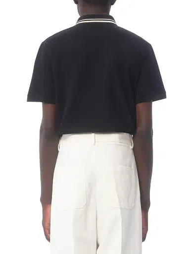 Valentino Garavani Men's Cotton Piqué Polo Shirt with VLogo Patch - Black - Size XS | Thumbnail 4