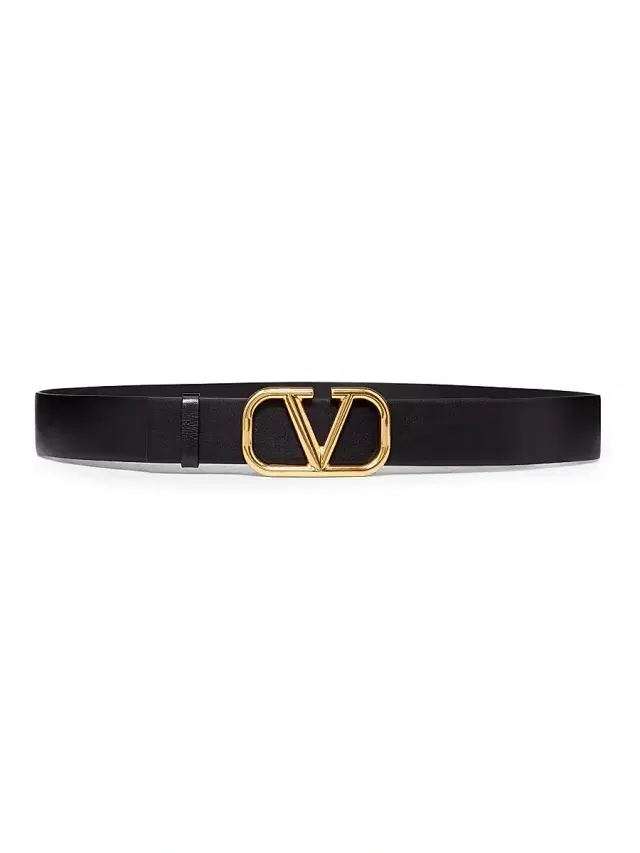 Men's VLogo Signature Calfskin Belt 40 MM - Black