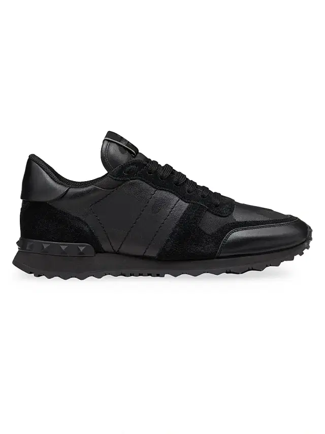 Valentino Garavani Men's Camouflage Rockrunner Sneakers - Black