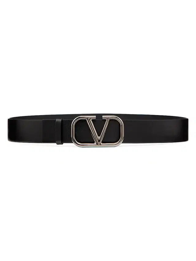 Valentino Garavani Men's VLogo Signature Calfskin Belt 40 MM - Black