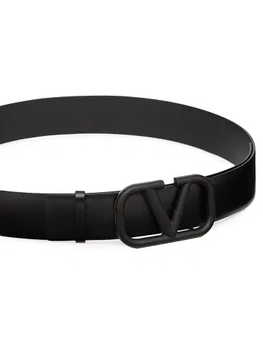 Valentino Garavani Men's VLogo Signature Calfskin Belt - Black - Size 34 | Thumbnail 5