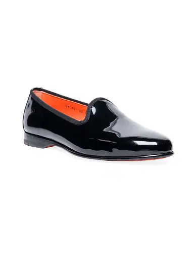 Santoni Men's Andrea Patent Leather Formal Loafers - Black | Thumbnail 2 Santoni Men's Andrea Patent Leather Formal Loafers - Black | Thumbnail 2