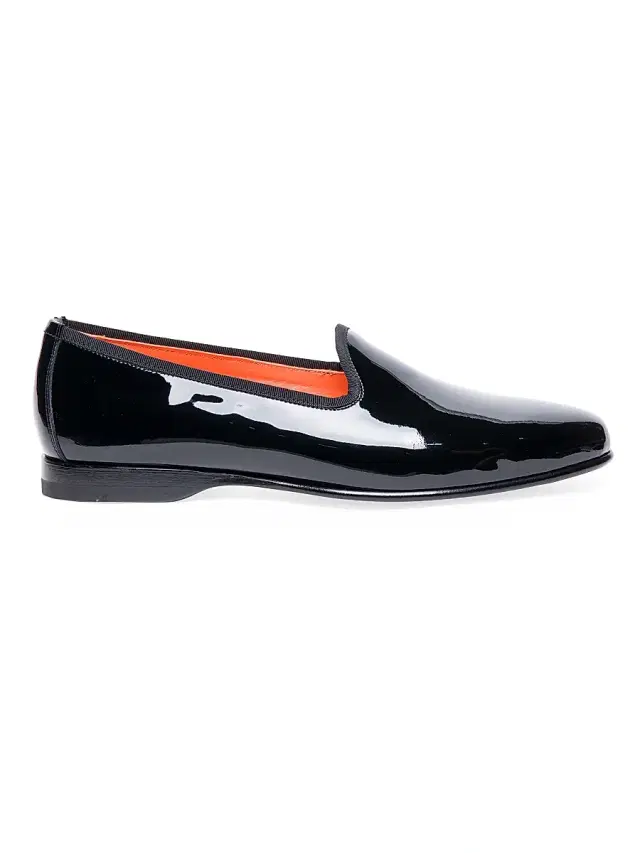 Men's Andrea Patent Leather Formal Loafers - Black