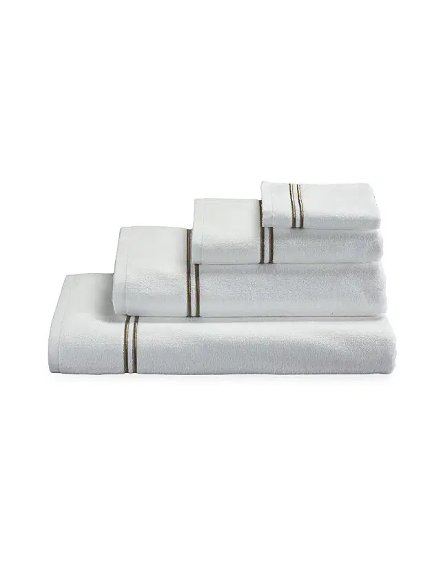 Frette Classic Bath Towel - White Khaki Bath Sheet