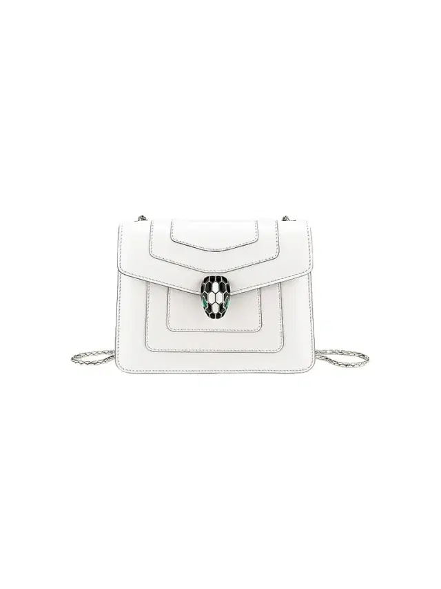 BVLGARI Women's  Serpenti Leather Crossbody Bag - White Agate