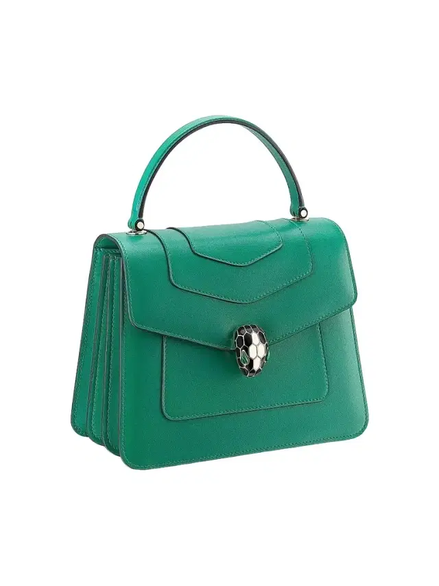 BVLGARI Women's  Serpenti Leather Top Handle Bag - Emerald Green