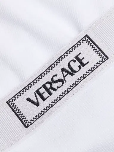 Versace Women's Ribbed Logo Brief - White - Size XL | Thumbnail 6 Versace Women's Ribbed Logo Brief - White - Size XL | Thumbnail 6