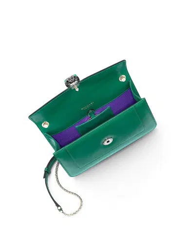 BVLGARI Women's Serpenti Leather Crossbody Bag - Emerald Green | Thumbnail 2