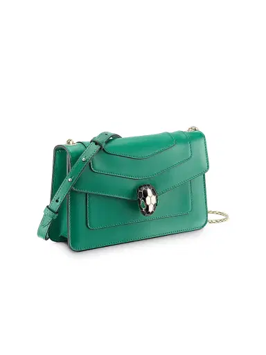 BVLGARI Women's Serpenti Leather Crossbody Bag - Emerald Green | Thumbnail 3