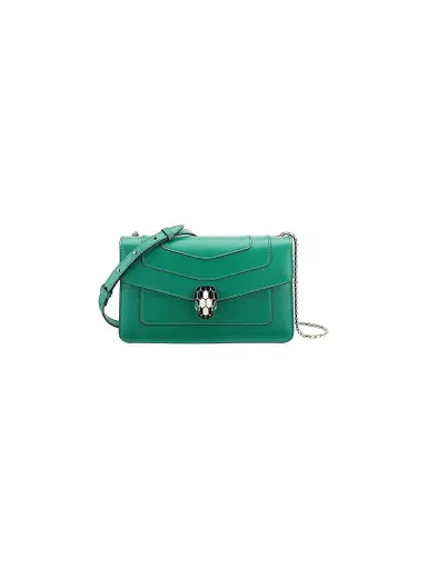 BVLGARI Women's Serpenti Leather Crossbody Bag - Emerald Green | Thumbnail 1