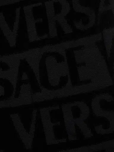 Versace Women's Repeat Logo Cotton Robe - Black - Size Small | Thumbnail 7