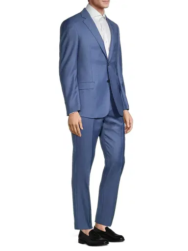 Emporio Armani Men's Solid Virgin Wool Suit - Blue - Size 50 | Thumbnail 4 Emporio Armani Men's Solid Virgin Wool Suit - Blue - Size 50 | Thumbnail 4