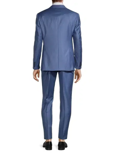 Emporio Armani Men's Solid Virgin Wool Suit - Blue - Size 50 | Thumbnail 5 Emporio Armani Men's Solid Virgin Wool Suit - Blue - Size 50 | Thumbnail 5