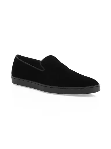 Santoni Men's Atlantis Muad Velvet Loafers - Black Velvet - Size 8 | Thumbnail 2 Santoni Men's Atlantis Muad Velvet Loafers - Black Velvet - Size 8 | Thumbnail 2