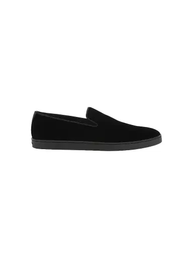 Santoni Men's Atlantis Muad Velvet Loafers - Black Velvet - Size 8 | Thumbnail 1 Santoni Men's Atlantis Muad Velvet Loafers - Black Velvet - Size 8 | Thumbnail 1