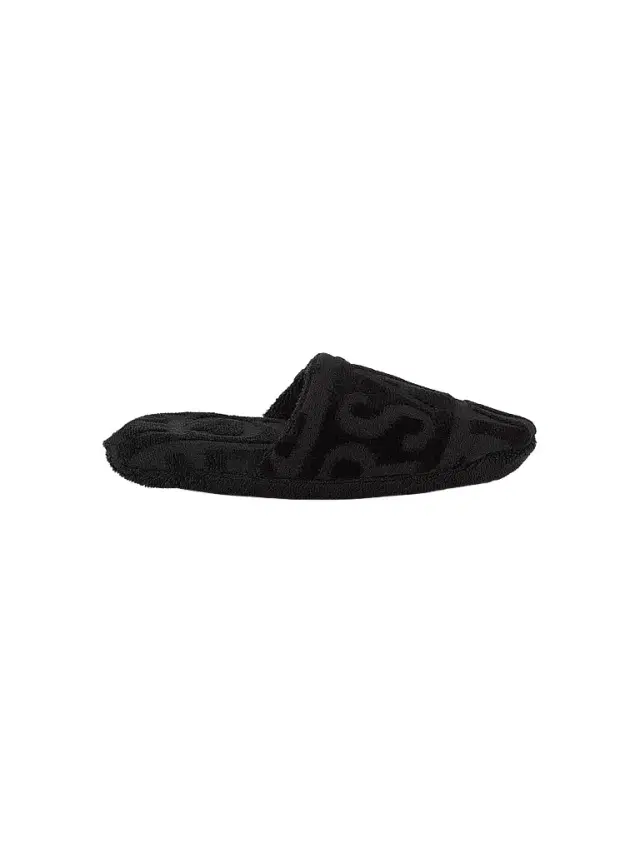 Versace Women's Terry Jacquard Logo On Repeat Slippers - Black