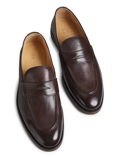 Brunello Cucinelli Men's Leather Loafers | Thumbnail 4