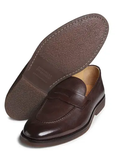 Brunello Cucinelli Men's Leather Loafers | Thumbnail 6