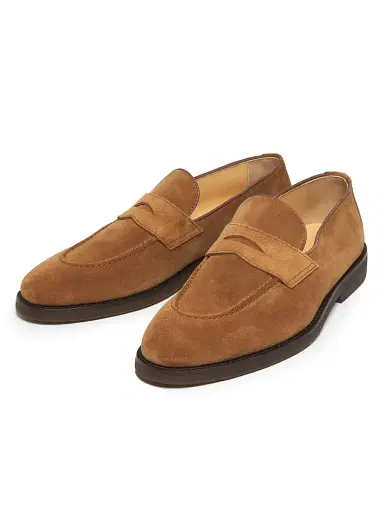 Brunello Cucinelli Men's Leather Loafers - Tan - Size 7.5 | Thumbnail 2