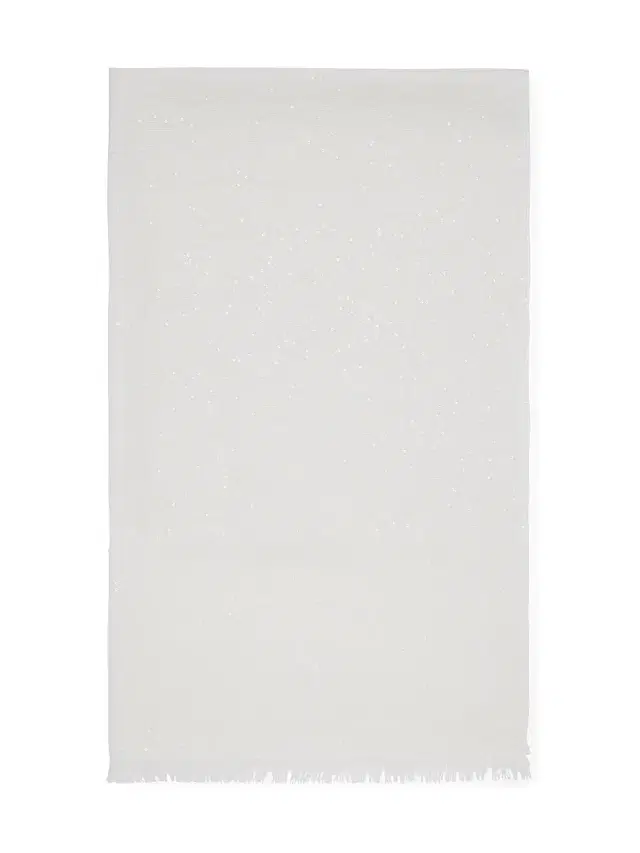 Women's Lightweight Cashmere and Silk Diamond Yarn Knit Scarf - White