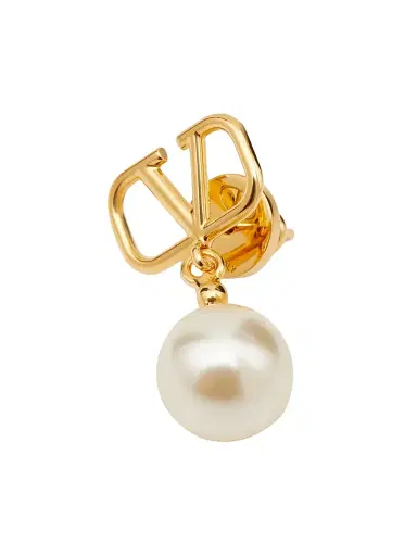 Valentino Garavani Women's VLogo Signature Earrings With Swarovski Pearls - Gold | Thumbnail 2